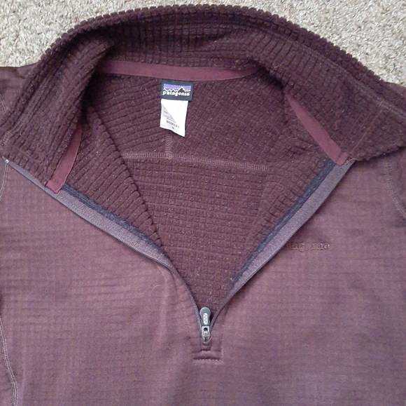 PATAGONIA R1 REGULATOR FLEECE HALF ZIP PULLOVER BROWN M MEDIUM WAFFLE POLARTEC - Picture 3 of 10